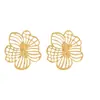 Pendientes Europeos y Americanos de Acero Inoxidable, Lujo Accesible Pendientes Sencillos de Flor Metálica Francesa, Textura Asimétrica, Pendientes Grandes Exagerados
