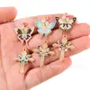 Colgante de aleación para accesorios de joyería esmaltada personalizados con forma de Cruz de Mariposa, cadena para teléfono, llavero, hecho a mano