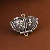 Ciervo Dorado Rey Pie Plata Antiguo Estilo Étnico Doble Anillo Carpa Piscis Fugui Granado Cuerda de Mano DIY Accesorios de Plata