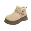 Botines Nuevos de Estilo Coreano Ins para Mujer 2025 Invierno Botas Deportivas Forradas de Lana Zapatos Casuales Suela Gruesa Elevadores Md08