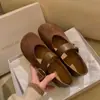 Uva Ma Mesmo Estilo Estampa de Leopardo Salto Interno Baixo Sapatilhas Sapatilhas Femininas Boca Rasa Mary Jane Flats Sapatilhas Femininas