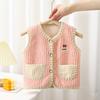 Colete Infantil Primavera e Outono Estilo Coreano Colete de Bebê Colete Acolchoado de Veludo para Crianças Pequenas e Médias Roupas Infantis Cardigan de Bebê