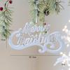 Nuevo producto transfronterizo: decoración navideña, alce blanco flocado, copo de nieve, colgante, decoración para árbol de Navidad, colgante, foto.