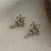 Pendientes Colgantes de Flor de Lirio con Pedrería Retro de Moda para Mujer, Pendientes Dulces y Geniales Estilo Punk, Pendientes de Diseño, Accesorios de Joyería