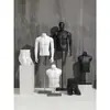 Tienda de ropa accesorios de maniquí ropa de hombre muscular blanco y negro maniquí de escaparate maniquí de medio cuerpo soporte de exhibición