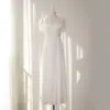 Vestido de noche blanco de longitud media ajustado adelgazante banquete temperamento licencia de compromiso se puede usar en ocasiones normales vestido vestido de novia ligero