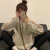 Outwear Novos Outono e Inverno 2025 para Mulheres, Estilo Coreano Casual Solto com Capuz de Veludo Moletoms Tendência Ins Uniformes de Baseball