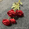 Adornos Decorativos Simulados de Rosa de Té de 4 Cabezas, Flores Artificiales de Seda para Bodas, Arreglos Florales Artificiales de Camelia para Uso en Bodas