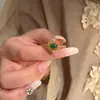 Anillo de Encaje de Cuentas de Semilla Estilo Chino Retro para Mujer Diseño de Nicho Lujo Ligero Anillo de Dedo Versátil con Certificado Jade Verde Natural