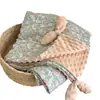 Manta de Gasa de Doble Capa de Algodón Puro Manta de Frijol Frijol Manta Cubierta para Todas las Estaciones para Niños con Dibujos Animados Manta Suavizante para Cochecito de Bebé y Niño Pequeño Manta Pequeña con Orejas para Sofá