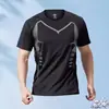 Camiseta de Secado Rápido para Hombre Verano Delgado Transpirable Deportiva Running Top Moderno Simple Holgado Casual Camisa de Manga Corta