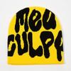 Meaculpa Gorro de punto color contraste color caramelo gorro de lana gorro tejido gorro para el frío gorro de punto hombres y mujeres pareja moda callejera