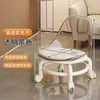 Taburete Giratorio Silencioso con Respaldo Acrílico, Taburete Acrílico para Cambiar Zapatos con Respaldo, Silla con Ruedas, Taburete Bajo, Silla con Respaldo Pequeño, Giratorio