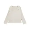 Camiseta de Manga Larga con Cuello Fruncido para Niña Wulibu Yi, Camiseta Básica Dulce Estilo Coreano, Nuevo Conjunto de Otoño 2026 para Niñas Pequeñas