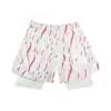 Shorts Masculino Xiaozhong High Street Estampado Simples com Cordão Marca Tendência Verão Toque de Luxo Solto Reto Calça Esportiva de Cinco Pontos