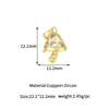 Moda europea y americana transfronteriza 14K oro real alas de amor hongo lazo collar colgante circón accesorios de joyería diy