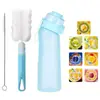 Bestseller transfronterizo: Taza divertida hecha de material Tritan de grado alimenticio, 0 calorías, 0 azúcar, viene con un cepillo para tazas, tapa de botón emergente y popote, taza perfumada