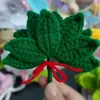 [Produto Acabado] Chaveiro Pingente Folha de Toranja Tecido à Mão Estilo Zhao Lusi Pingente de Joia para Mochila