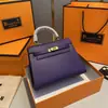 Bolsa Kelly Colorida Mais Vendida no Aliexpress, Bolsa de Mão Feminina Moda Europeia e Americana, Bolsa de Ombro Único Transversal de Alto Padrão para Mulheres