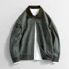 Jaqueta de Trabalho Estilo Americano em Tecido Lavado Cat-Eye Tamanho Europeu para Homens e Mulheres, Jaqueta de Algodão Puro com Gola Reversível para Primavera e Outono, Estilo Americano Masculino