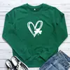 Ebay Sitio Independiente de Comercio Exterior Estampado de Trébol en Forma de Corazón Sudadera Holgada de Moda Cuello Redondo Manga Larga