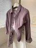 Camisa de Veludo Cotelê Roxo Taro Suave para Mulheres! Jaqueta Camisa Casual Camada Versátil Slimming Look Retro Outono 2025