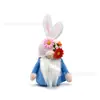 Orejas de Conejo de Pascua Muñeco Gnomo Peluche Estrella para la Punta del Árbol Decoraciones de Atmósfera Adornos