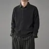 Suéter de punto de alta calidad para hombre, cárdigan de imitación de dos piezas, camisa de manga larga para hombre para primavera y otoño, camiseta interior gris para hombre