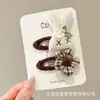 Grampo Lateral de Flor com Estampa de Leopardo para Mulheres 2025 Novo Clipe de Franja de Alta Qualidade para Cabelos Quebrados Clipe Lateral de Uma Linha Acessório de Cabelo