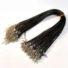 Venta Caliente Cuerda de Cuero con Hilo de Cera Negra Collar de Cuerda Hebilla de Langosta de Metal Lanyard para Colgante de Collar de Cuerda de Cuero Artificial de PU