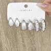 6 pendientes de moda nuevos y sencillos para mujer, con personalidad creativa, estilo C, con gotas de agua, estilo europeo y americano.