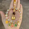 Colgante para Coche del Dios de la Riqueza de Cinco Caminos de Hangzhou con Ábaco de Colores y Candado, Colgante para Coche que Atrae la Riqueza