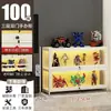 Vitrine para Miniaturas com Fechadura e Luz, Vitrine Transparente de Acrílico à Prova de Poeira para Modelos de Brinquedos e Rack de Ornamentos para Casa