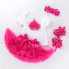 Ins transfronterizo Ropa para niños Regalo del Día de la Madre Bebé Niña Conejo de Dibujos Animados Púrpura Conjunto de Vestido Pouce Falda de Bebé
