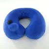 Almohada de cuello con boquilla de aire de presión cuidadosamente seleccionada, funda de terciopelo de cristal, núcleo de almohada de PVC, almohada para viajes al aire libre, almohada inflable, almohada en forma de U
