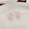 Mochila Transparente Iridiscente UV de Acrílico Cuentas de Conejo Agujero Recto Cuentas DIY Goma Elástica para el Cabello Cadena para Teléfono Accesorios de Joyería con Cuentas