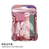 Set Especial de Herramientas para Manicura, Tiras para Pulir y Dar Brillo, Tiras Cortas para Pulir Mini Bloque Tofu, Palitos de Madera, Cepillo de Cuerno Set de 5 Piezas