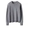 Otoño e Invierno Nueva Camiseta Base de Punto de Cachemira Moda Suave Cómoda Color Sólido Cuello Redondo Manga Larga Sencilla Temperamento Femenino