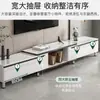 Mueble de TV moderno y sencillo para salas de estar pequeñas, mueble de TV para uso doméstico con panel de roca, mueble de pie, combinación de mesa de centro y mueble de TV