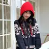 Gorro de Punto de Lana Pura Dopamina para Mujer Otoño e Invierno Nuevo Estilo Coreano Cálido y Lindo Gorro de Lana Trenzado Protección para las Orejas Gorro Moderno