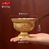 Conjunto de Oferenda de Água de Cobre de Xizang com Sete Copos, Copo de Água com Oito Símbolos Auspiciosos, Tigela de Oferenda para o Deus da Riqueza, Guanyin e Buda, Tigela de Água Doméstica