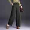Calça feminina de cor sólida, cintura alta, solta, modeladora, com corte curvo, novo estilo outono 2026, elegante e com bom caimento, calça longa casual versátil, moderna