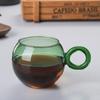 [Sobre a nova caneca de café com anel colorido] Nova caneca de café colorida de vidro borossilicato pode ser aquecida no forno de micro-ondas