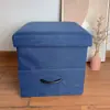Taburete de Almacenamiento de Madera para el Hogar con Tela, Taburete para Mesa de Comedor, Taburete Plegable Multifuncional con Patas de Madera, Taburete de Sofá con Almacenamiento
