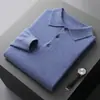 Suéter de punto de lana con cuello estilo business para hombre, casual de otoño e invierno, nueva camisa de punto con cuello polo