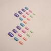 Garota popular estilo ins comprimento médio europeu quadrado aurora colorida verão manicure unhas postiças prontas atacado unhas