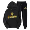 Sudaderas con Capucha Estampadas de Marca de Tendencia Otoñal Europea y Americana para Hombres y Mujeres, Conjuntos Deportivos Casuales y Pantalones de Chándal de Dos Piezas para Parejas