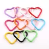 Mosquetão de Argola de Mola em Forma de Coração Pintado Colorido Fivela de Bagagem Artesanal DIY Chaveiro Materiais para Joias Acessórios