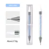 Herramienta Multifuncional para Puntos de Uñas, Bolígrafo de Cera Doble para Puntos de Acrílico, Bolígrafo Adhesivo para Diamantes, Perlas y Conchas