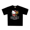 Exportación Transfronteriza al por Mayor Bape Cabeza de Simio de Moda Algodón Pesado Manga Corta Tiburón Mono Camisetas Tops para Hombre y Mujer